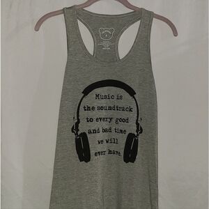 Color Bear Music Graphic Gray Tank Size S,M